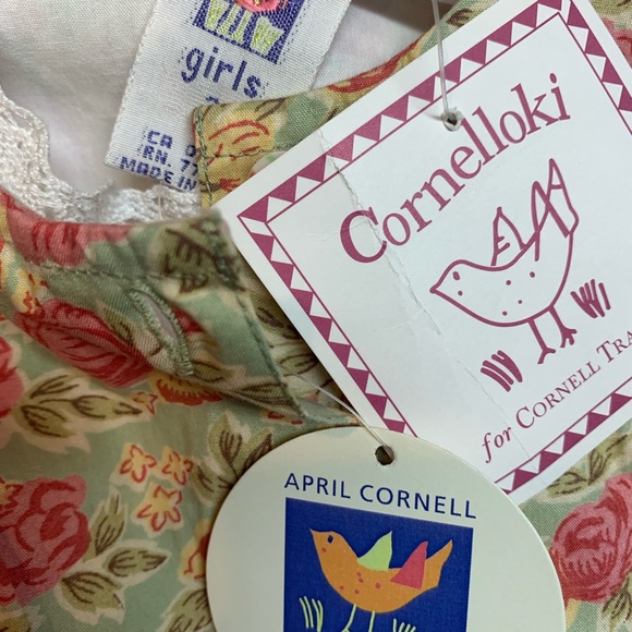 NEW April Cornell Cornelloki White Petticoat Green Floral Bustle Dress Se… - Picture 5 of 8